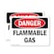 Signmission Flammable Gas Danger Sign, Plastic, 14in W x 10in L, 2PK OS-2PACK-DS-P-1014-L-1234 - alternate 1